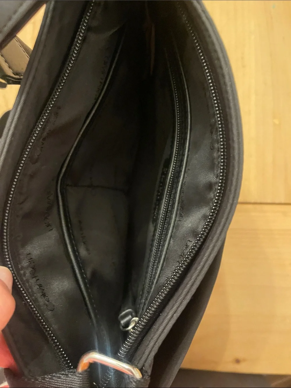 Calvin Klein Black Mesh Messenger Crossbody Bag